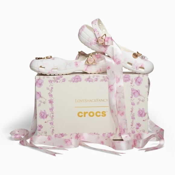 LoveShackFancy Shoes - LoveShackFancy x Crocs Floral White Jelly Clog